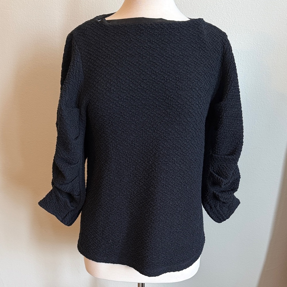 Navy Textured Top